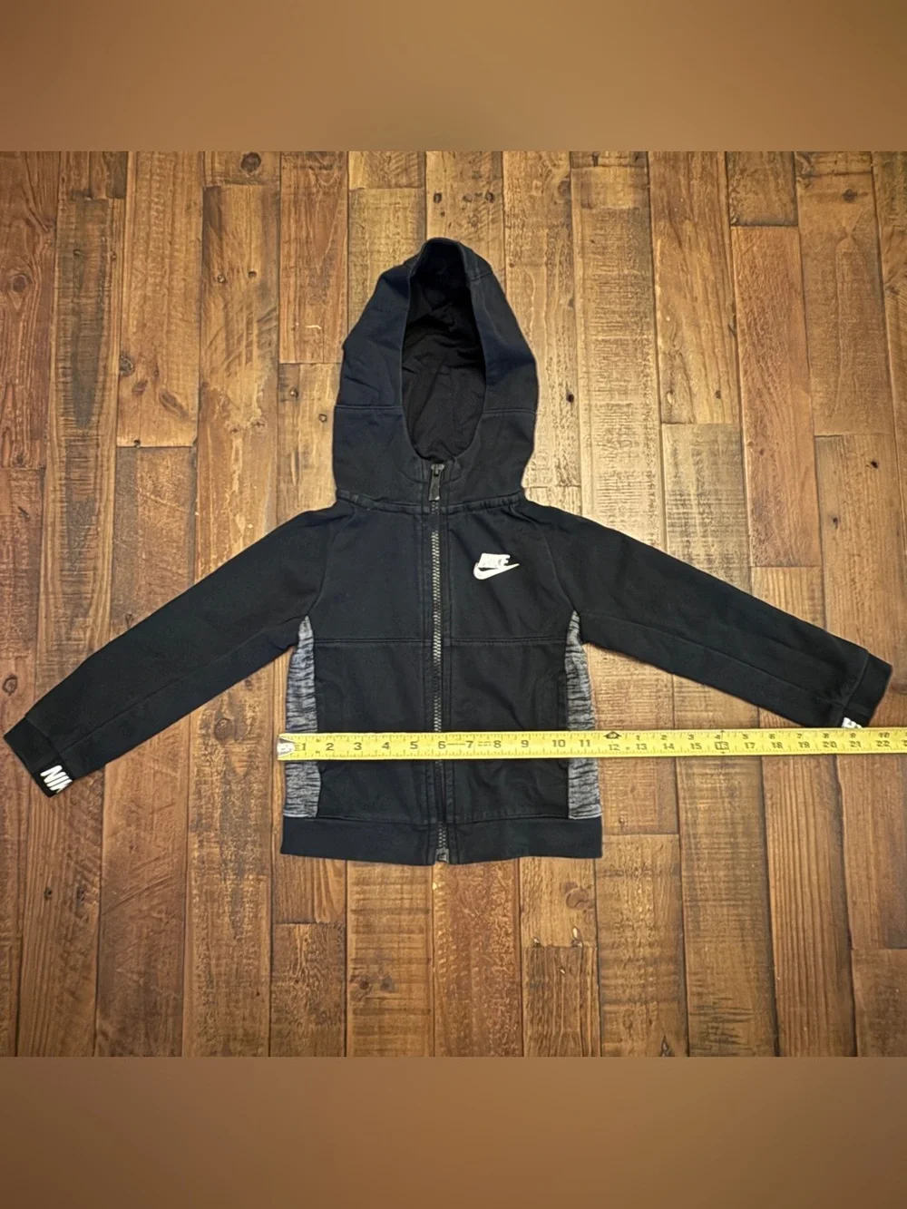 Nike Toddler 3T Full Zip Hoodie Black Gray Athletic Sweatshirt Jacket